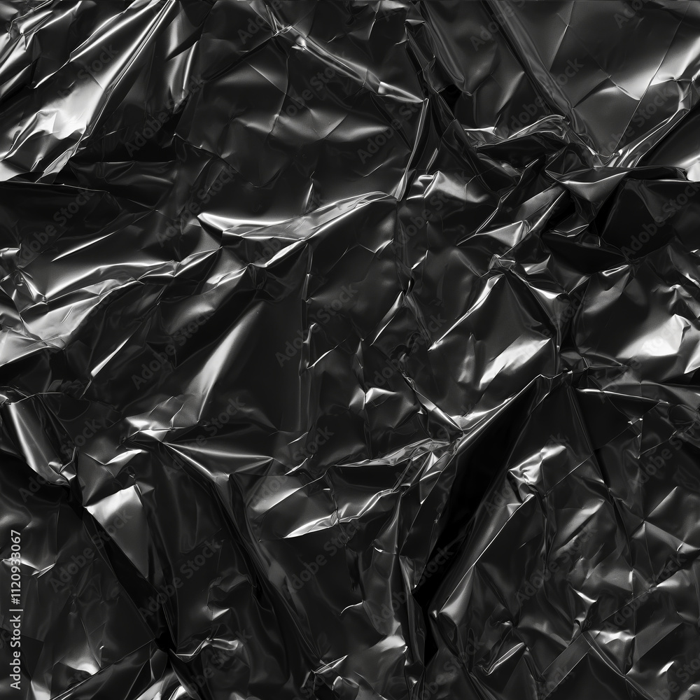 Crumpled Black Plastic Texture Background for Abstract Design Crumpled Black Plastic Texture Background for Abstract Design