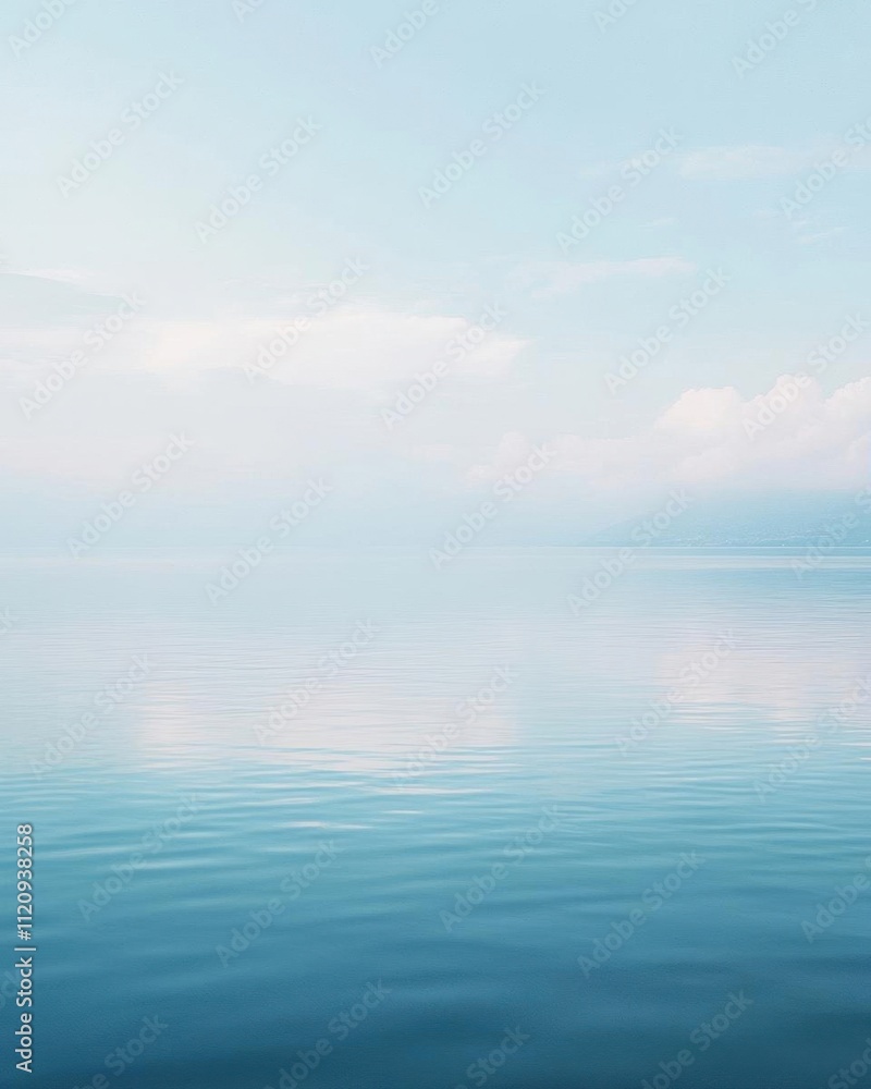 custom made wallpaper toronto digitalA serene view of calm waters reflecting a soft blue sky.