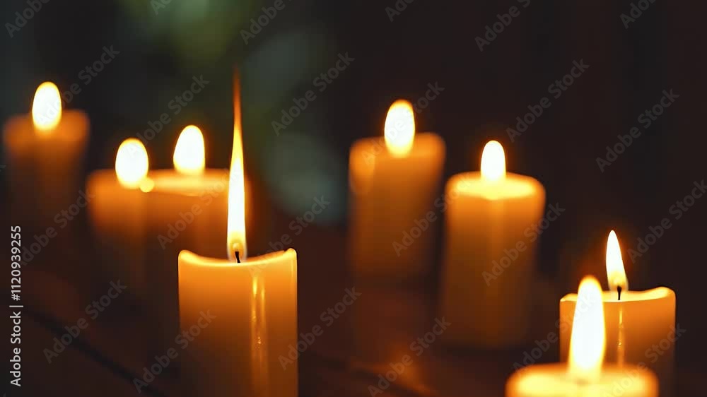 A looping animation of warm candlelight flickering gently against a softly blurred dark background, perfect for a chill atmosphere. A looping animation of warm candlelight flickering gently against a softly blurred dark background, perfect for a chill atmosphere.