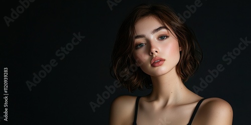 Wallpaper Mural Studio shot of a model posing with dramatic lighting and a black backdrop Torontodigital.ca