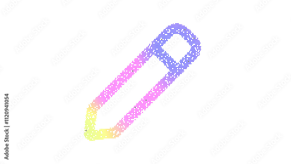 Icon pen is made up of LED square shapes. There are bright diodes and there are black dead diodes Icon pen is made up of LED square shapes. There are bright diodes and there are black dead diodes