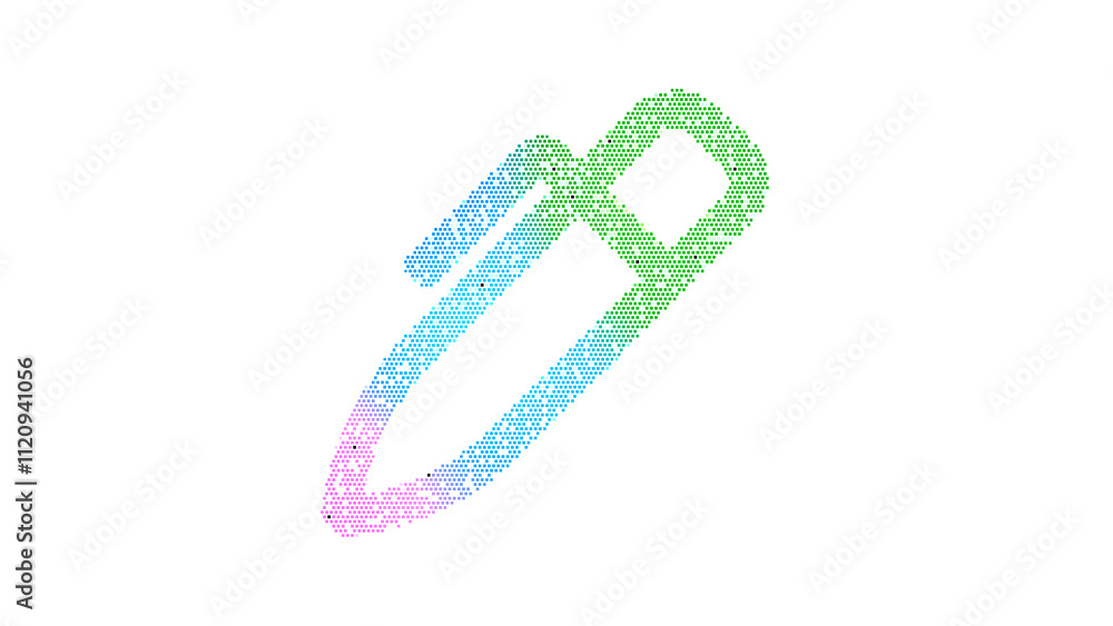 Icon pen is made up of LED square shapes. There are bright diodes and there are black dead diodes Icon pen is made up of LED square shapes. There are bright diodes and there are black dead diodes