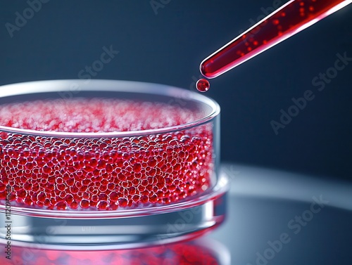 Closeup of a laboratorygrown organoid, showing cell development for organ regeneration research photo