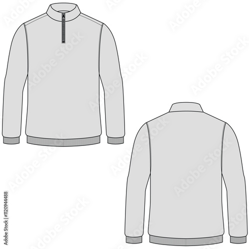 Zip neck sweater mockup design.