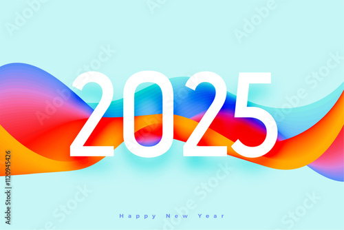 happy new year 2025 wishes background in modern style