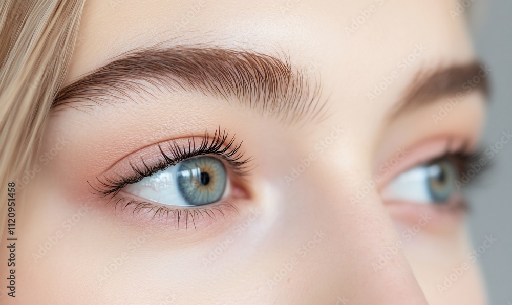 Fototapeta premium Close-up of a person's eyes showcasing natural beauty and detail.