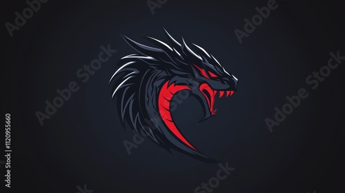 Logo a vector graphic of a dragons head photo