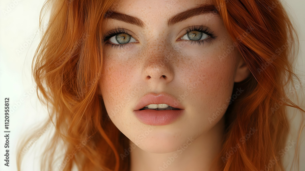 Redhead Woman's Beauty: Freckles, Hair, and Eyes Redhead Woman's Beauty: Freckles, Hair, and Eyes