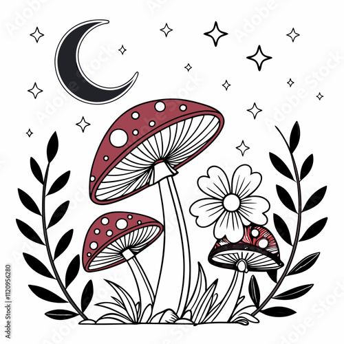 Mushroom vector illustration 