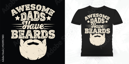 Dad Lover Father's Day Funny Beard Lover Retro Vintage Beard T-shirt Design