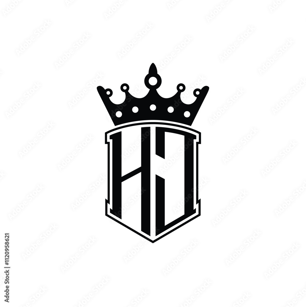 Fototapeta premium HJ monogram logo design letter text name symbol monochrome logotype alphabet character simple logo