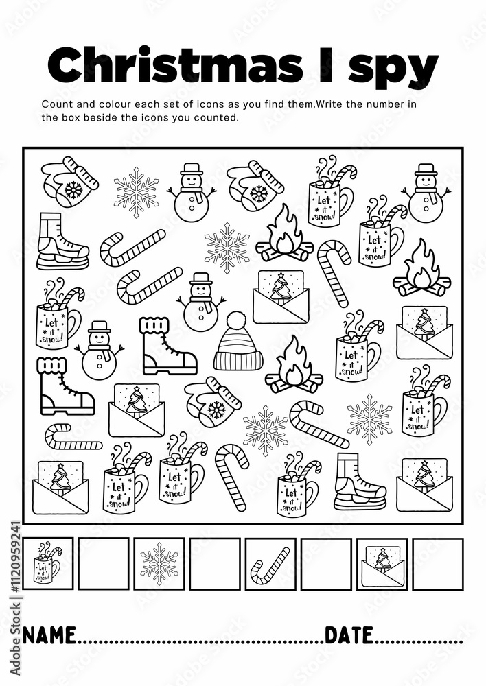 Obraz premium Perfect for building observation and counting skills while celebrating the holiday season. Download, print, and play anywhere!
