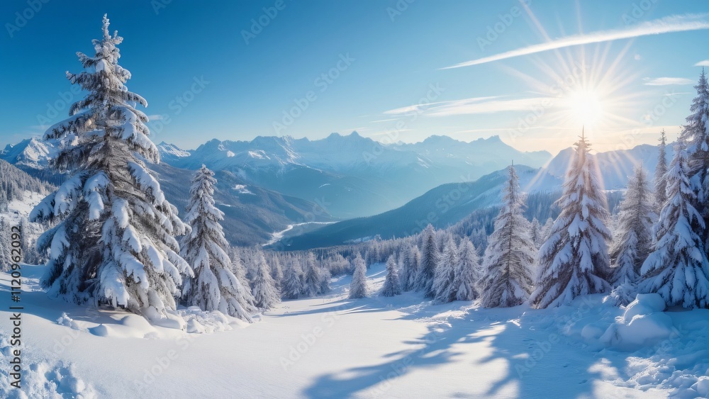 Stunning Panoramic Winter Wonderland, Snow-Covered Bavarian Alps Stunning Panoramic Winter Wonderland, Snow-Covered Bavarian Alps