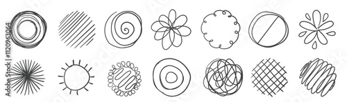 Hand drawn scribble element set