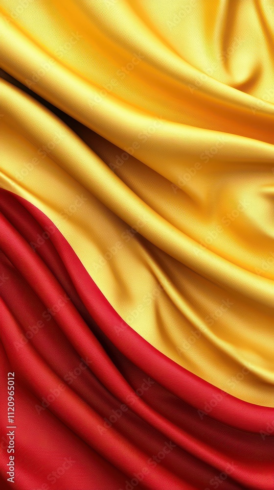 Fototapeta premium A red and yellow fabric with a red stripe