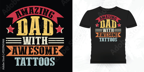 Dad Lover Father's Day Funny Beard Lover Retro Vintage Beard T-shirt Design