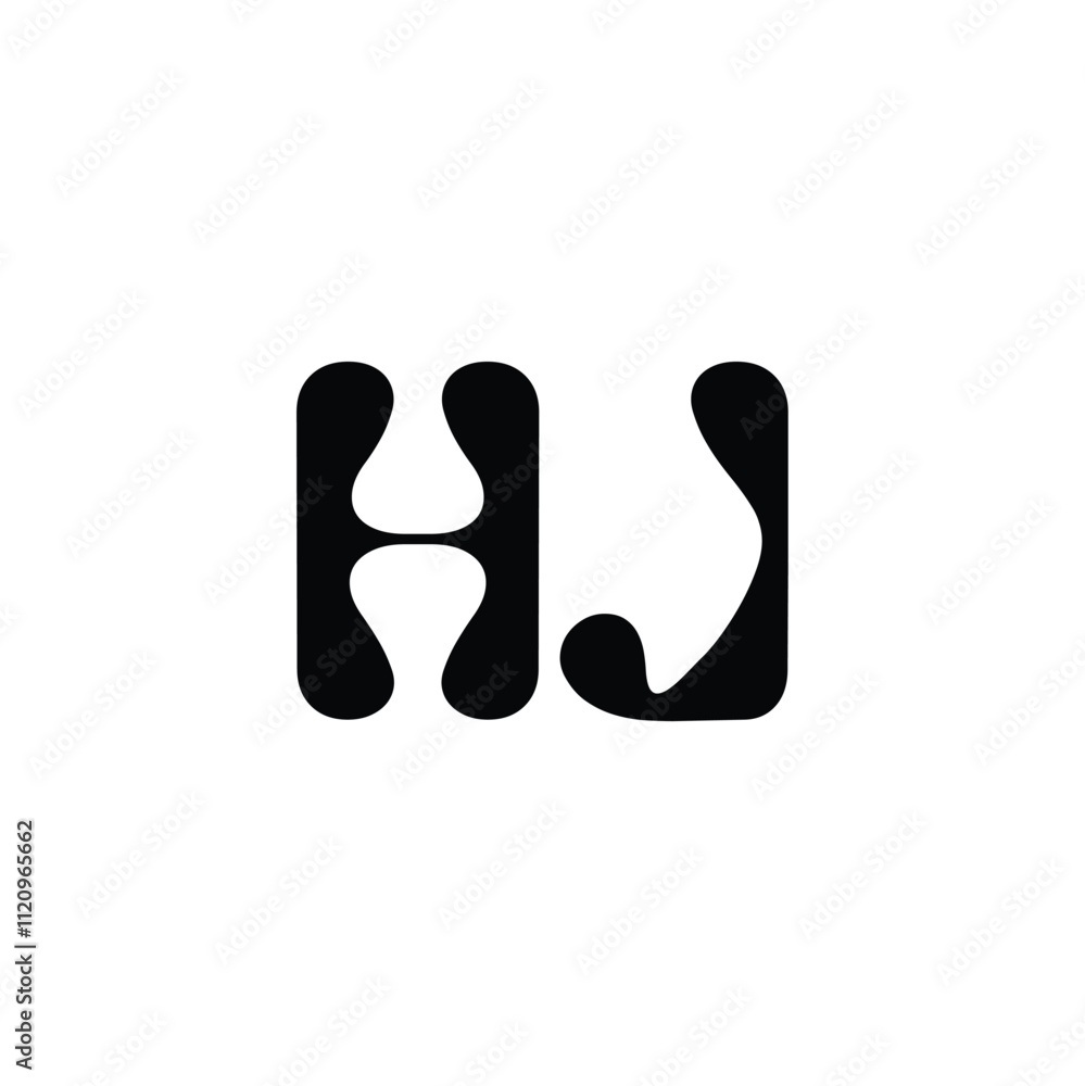 HJ monogram logo design letter text name symbol monochrome logotype alphabet character simple logo