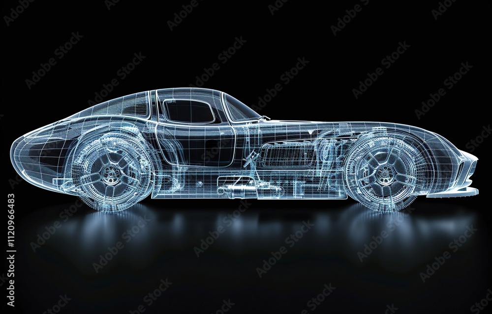 Naklejka premium x-ray perspective transparency vehicle