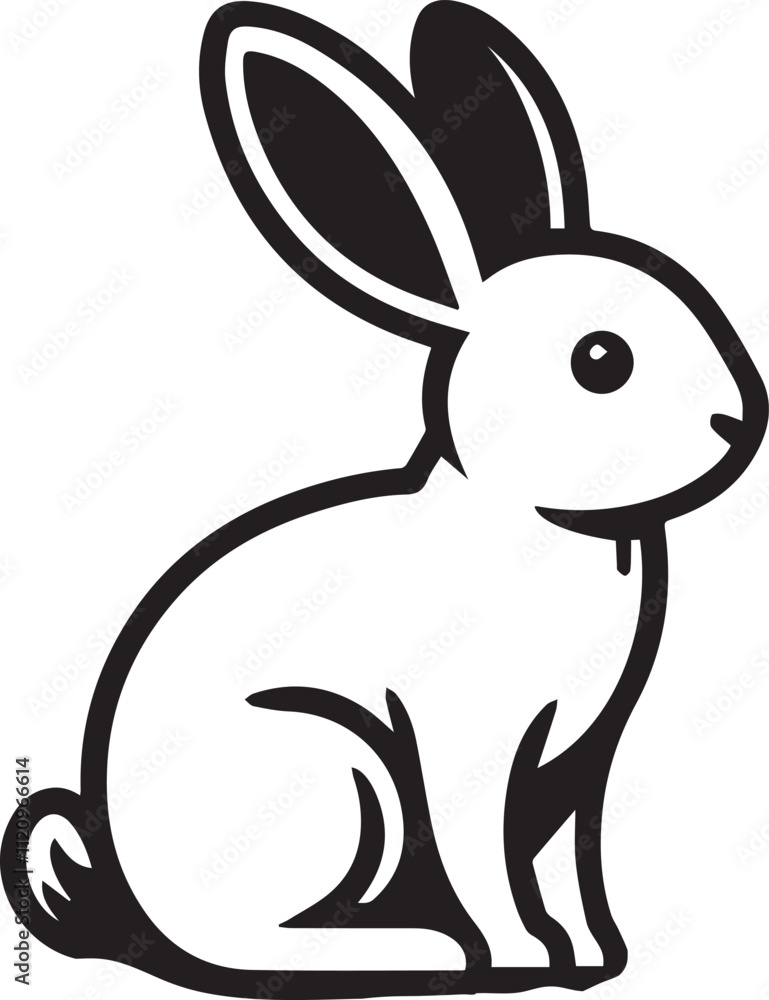 A clean, black-and-white vector illustration of a rabbit, ideal for logos, designs, and branding. Scalable and versatile, perfect for creative projects and animal-themed graphics. A clean, black-and-white vector illustration of a rabbit, ideal for logos, designs, and branding. Scalable and versatile, perfect for creative projects and animal-themed graphics.