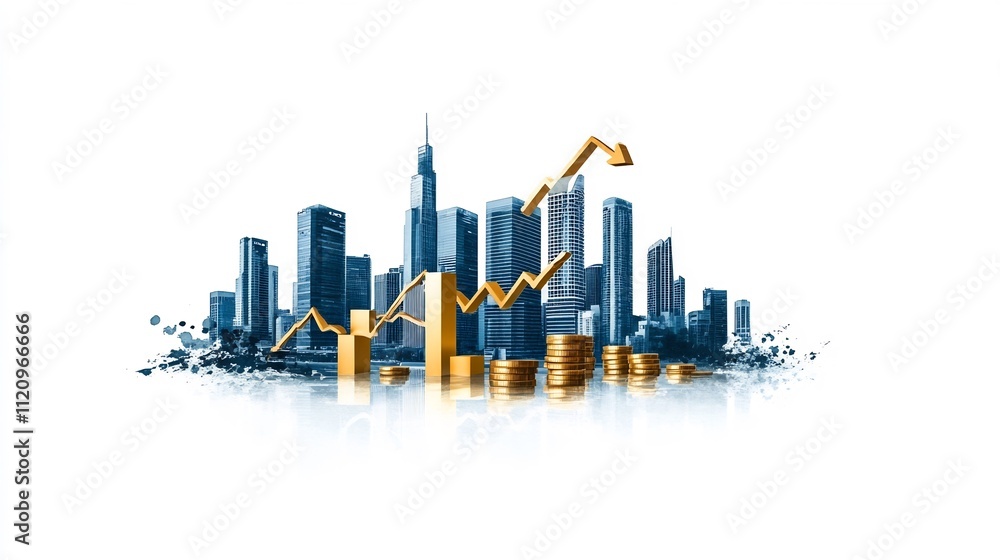 Thriving Financial Metropolis Showcasing Investment Growth Thriving Financial Metropolis Showcasing Investment Growth