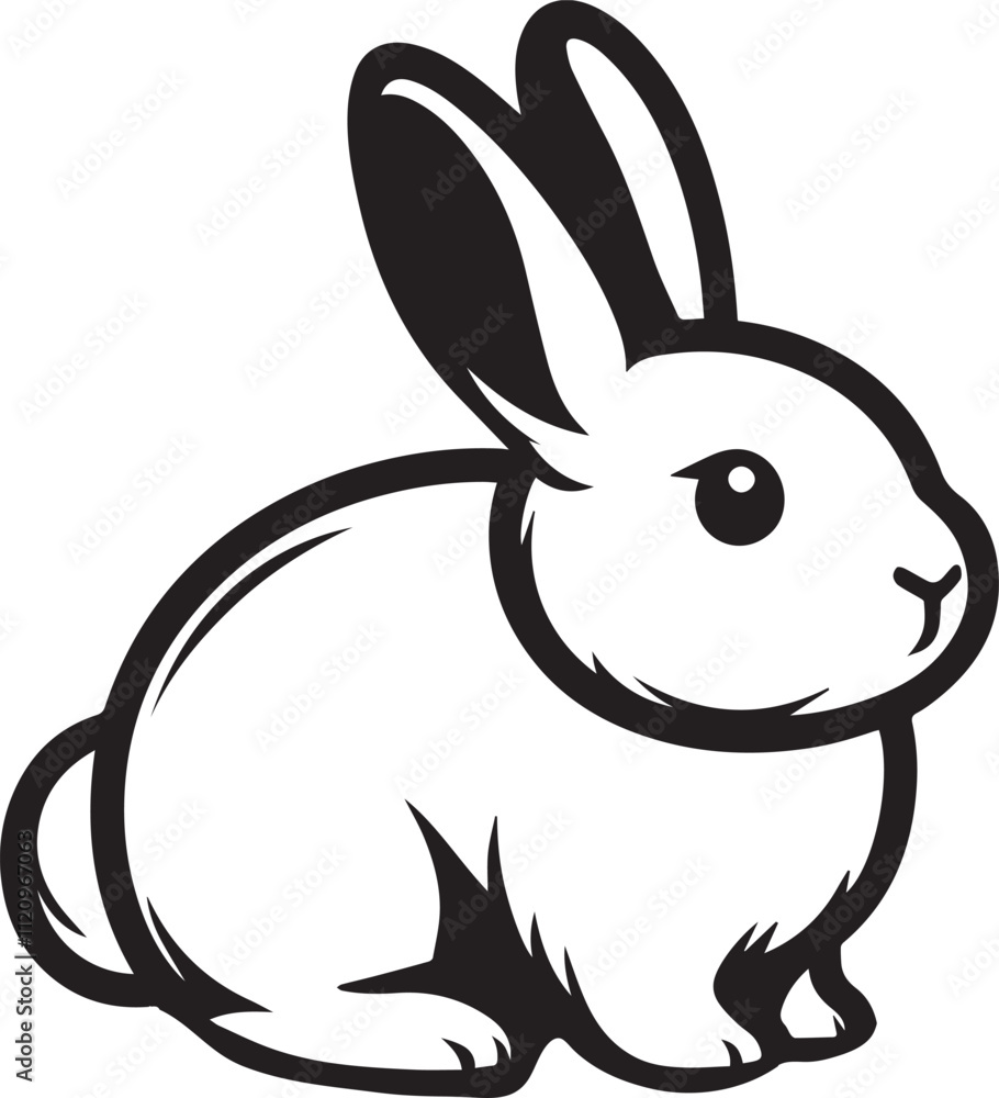 A clean, black-and-white vector illustration of a rabbit, ideal for logos, designs, and branding. Scalable and versatile, perfect for creative projects and animal-themed graphics. A clean, black-and-white vector illustration of a rabbit, ideal for logos, designs, and branding. Scalable and versatile, perfect for creative projects and animal-themed graphics.