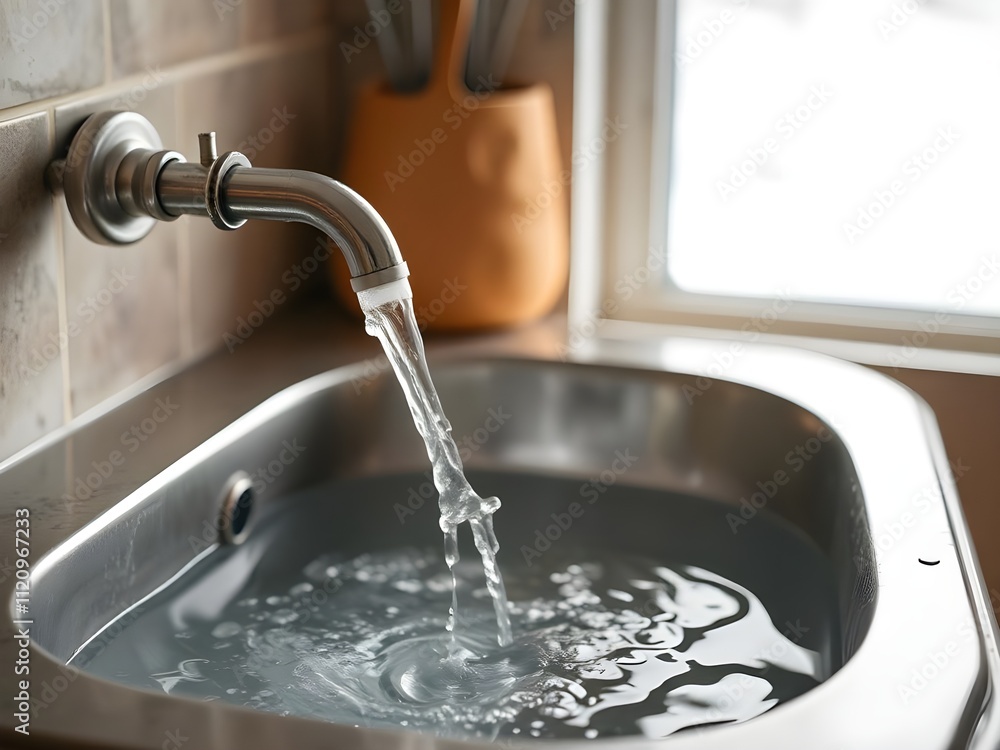water flowing from faucet water flowing from faucet