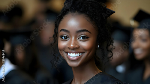 Graduate Smiles Radiantly, Celebrating Academic Success Joyfully
