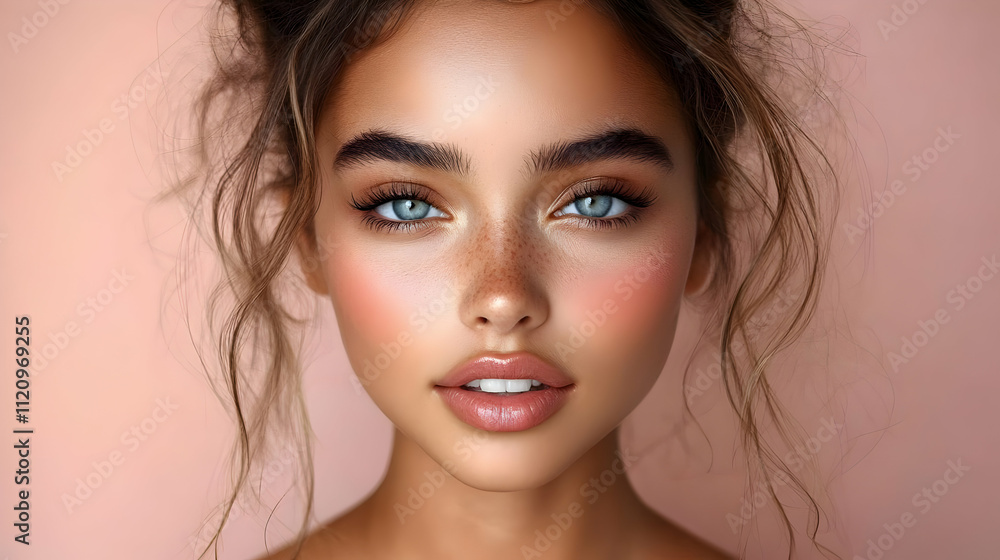 Stunning Woman, Mesmerizing Gaze, Flawless Skin, Beauty Portrait, Radiant Makeup, Perfect Brows, Long Hair, Captivating Look, Youthful Glow, Dreamy Aesthetic Stunning Woman, Mesmerizing Gaze, Flawless Skin, Beauty Portrait, Radiant Makeup, Perfect Brows, Long Hair, Captivating Look, Youthful Glow, Dreamy Aesthetic