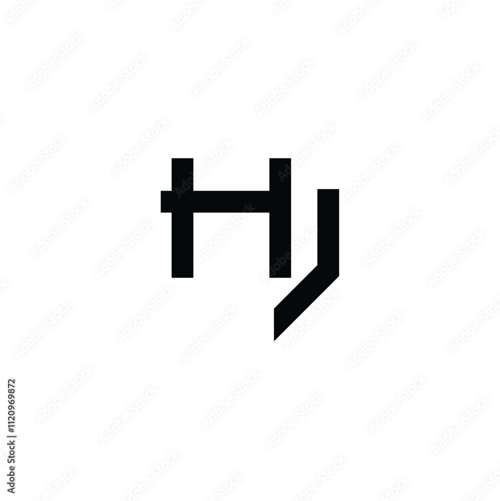Obraz premium HJ monogram logo design letter text name symbol monochrome logotype alphabet character simple logo