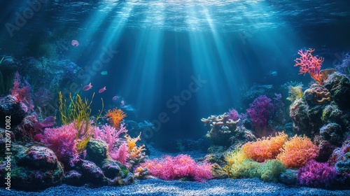Wallpaper Mural Vibrant coral reef teeming with fish, sunlight streams through the water. Perfect for marine life, ocean, or nature documentaries, websites, and more. Torontodigital.ca