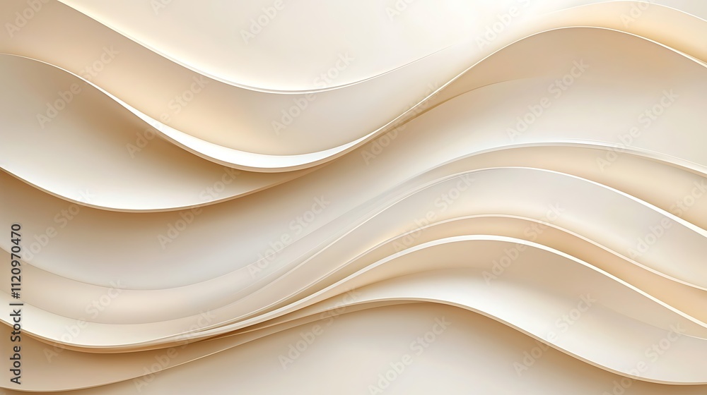 Abstract cream wave textures digital art creating a calm and aesthetic close-up experience Abstract cream wave textures digital art creating a calm and aesthetic close-up experience