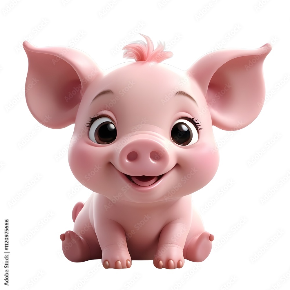Adorable 3D Render of a Happy Baby Piglet: A Delightful Image Perfect for Children's Books, Illustrations, and Cute Animal-Themed Projects Adorable 3D Render of a Happy Baby Piglet: A Delightful Image Perfect for Children's Books, Illustrations, and Cute Animal-Themed Projects