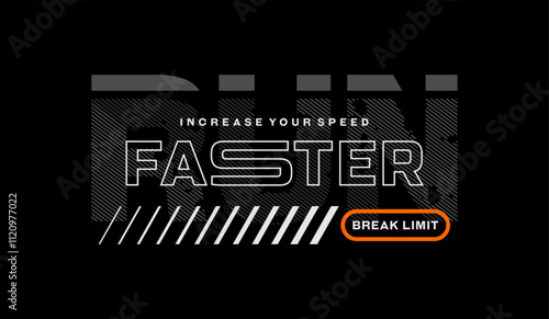 Think fast, run faster, abstract typography motivational quotes modern design slogan. Vector illustration graphics print t shirt, apparel, background, poster, banner, postcard or social media content.