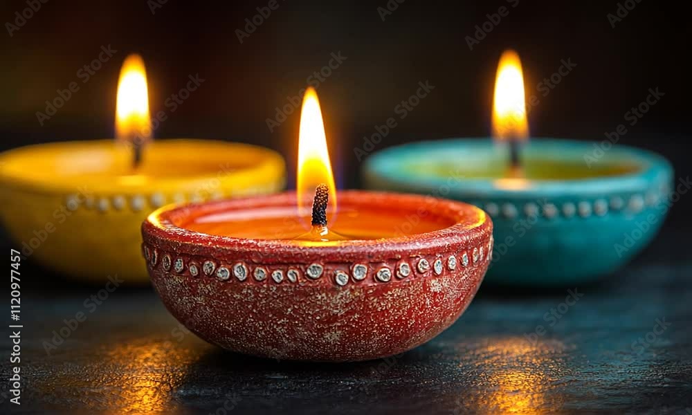 Vibrant candles glowing softly in a dark setting. Vibrant candles glowing softly in a dark setting.