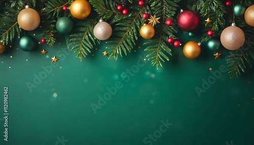 Abstract Christmas celebration in winter snowy background.