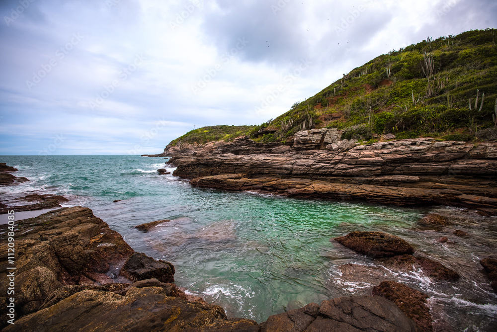 Natural Pool with Emerald Waters at Praia da Foca - Búzios, Rio de Janeiro, Brazil Natural Pool with Emerald Waters at Praia da Foca - Búzios, Rio de Janeiro, Brazil