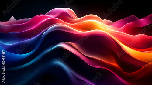 Wallpaper Mural Vibrant Hues: Abstract Waves Flow Dynamically Torontodigital.ca