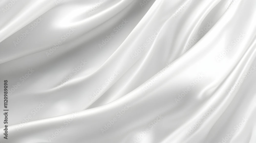 Smooth white silk fabric with elegant folds and soft light reflections. Smooth white silk fabric with elegant folds and soft light reflections.