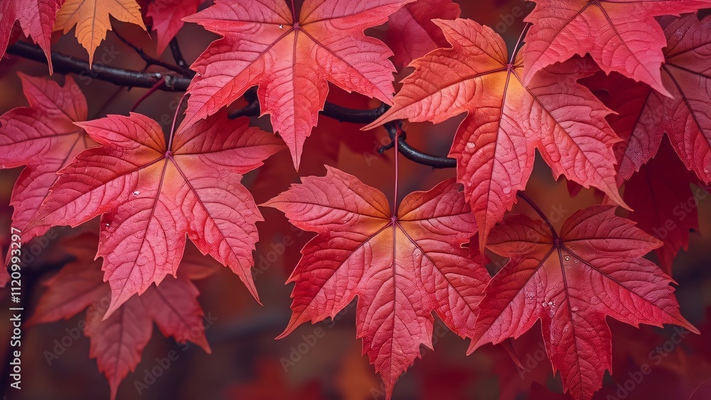 Hyperrealistic Autumn Leaves, Red & Pink Fall Foliage Background - Maple, Oak, Birch, Hawthorn, Lilac, Beech, Poplar & Chestnut Leaf Textures. Detailed Digital Art Piece. Hyperrealistic Autumn Leaves, Red & Pink Fall Foliage Background - Maple, Oak, Birch, Hawthorn, Lilac, Beech, Poplar & Chestnut Leaf Textures. Detailed Digital Art Piece.