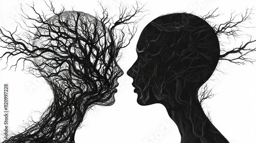 a couple kissing in front of a tree