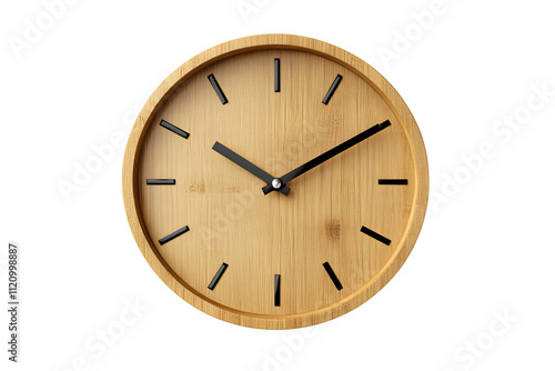 Wallpaper Mural Clock minimalist style wooden isolated on transparent or white background, png Torontodigital.ca
