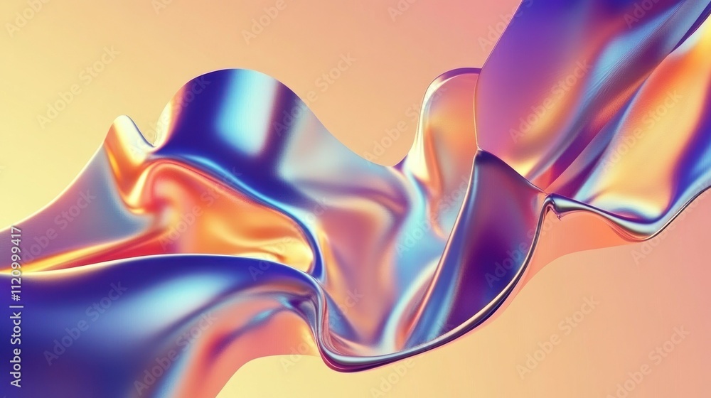 Obraz premium A vibrant, flowing abstract design with smooth gradients and dynamic shapes.