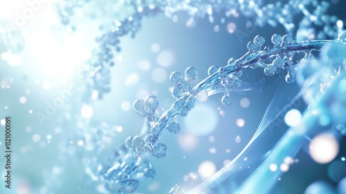 Wallpaper Mural Abstract blue DNA helix structure with bokeh. Torontodigital.ca