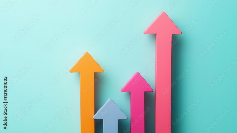 Arrows pointing upward on a PPI graph, symbolizing rising producer costs and their effect on inflation Arrows pointing upward on a PPI graph, symbolizing rising producer costs and their effect on inflation