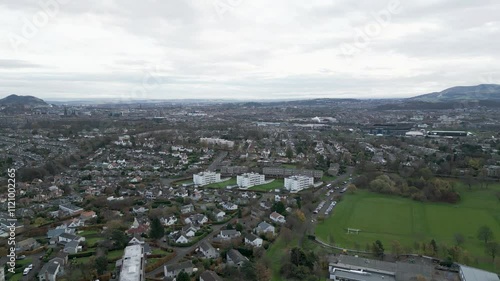 Panorama of the City Center and Surrounding Landscape in Edinburgh, Scotland photo