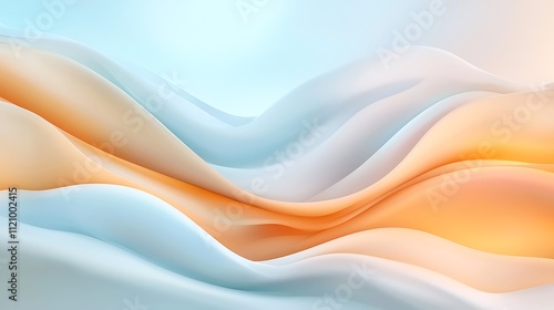 Aesthetic viewpoint flowing abstract waves in soft colors and modern digital design