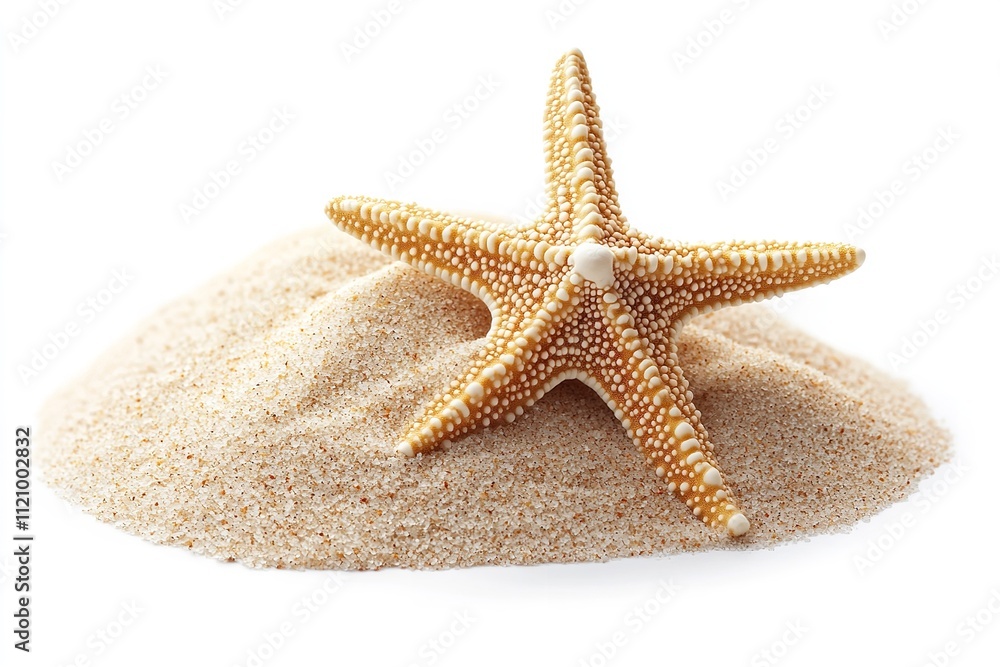 Excellent grade beach sand isolated on a white backdrop. Generative AI Excellent grade beach sand isolated on a white backdrop. Generative AI