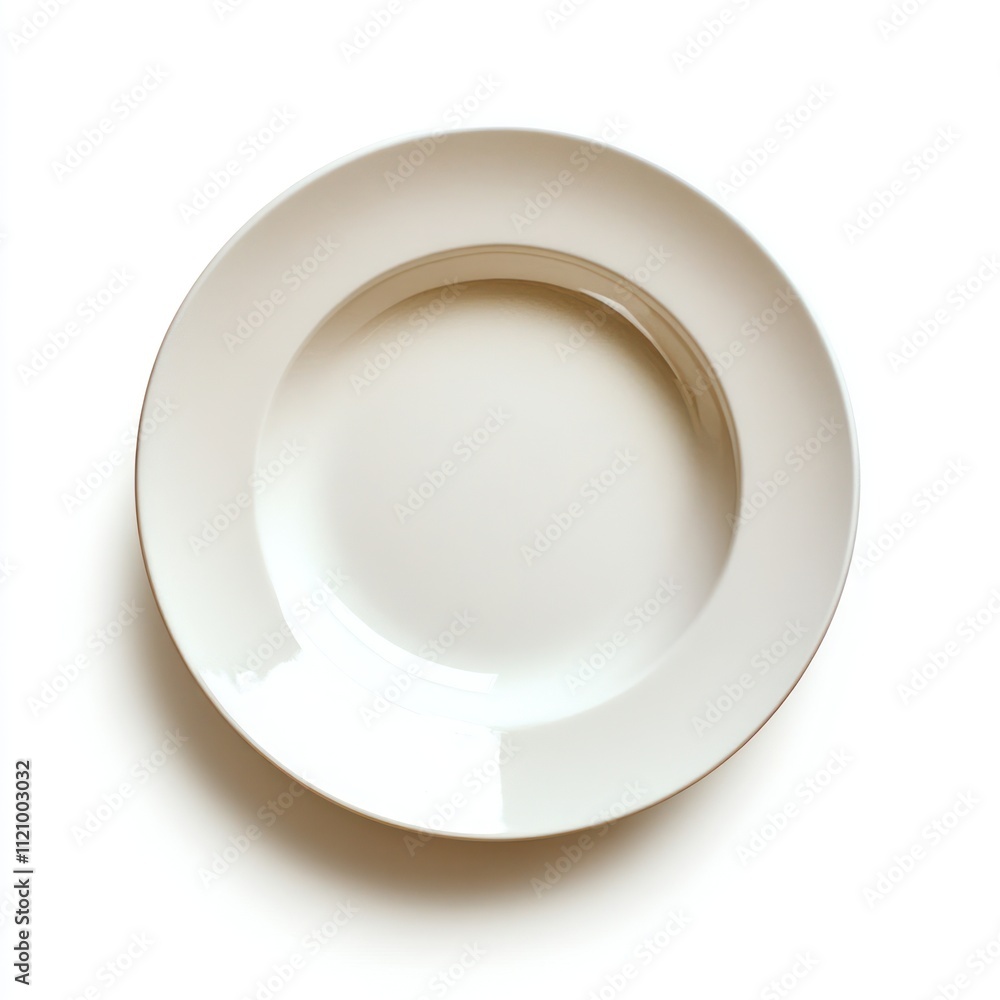 A single empty white ceramic pasta plate A single empty white ceramic pasta plate
