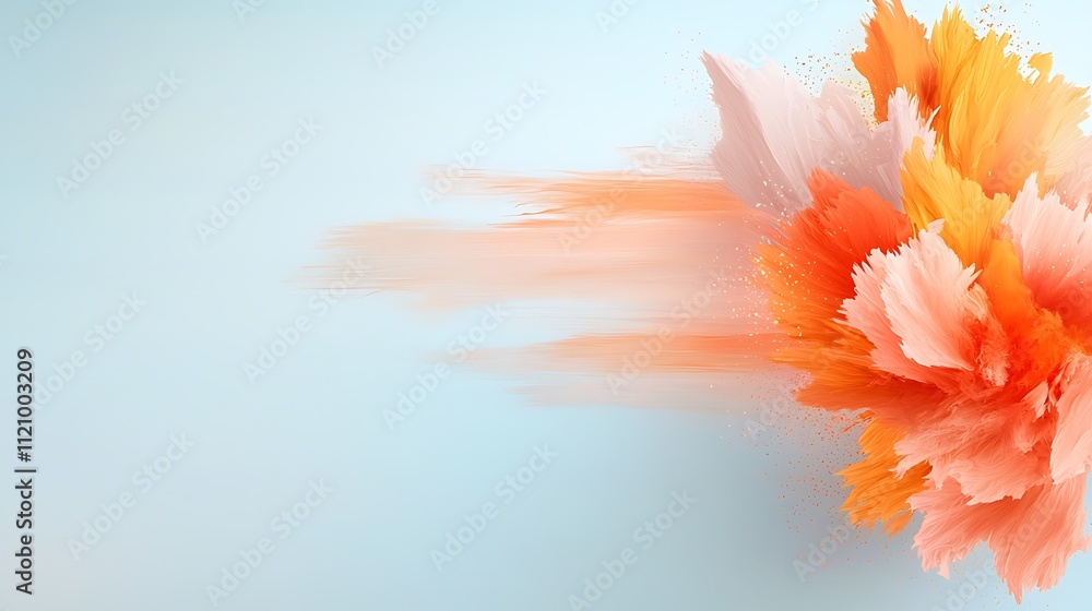 Fototapeta premium Artistic expression close-up of vibrant blooming colors in modern digital background