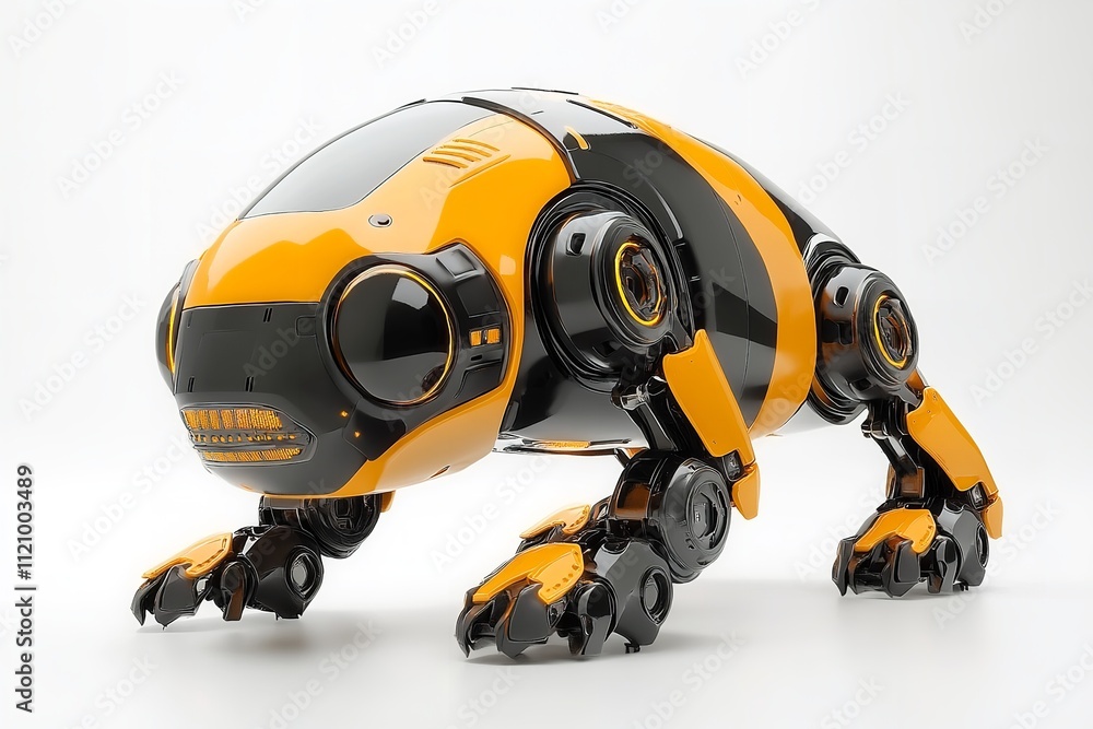 Robot puppy 3D render in excellent quality, isolated on a white backdrop. Generative Ai Robot puppy 3D render in excellent quality, isolated on a white backdrop. Generative Ai